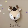 Wanddecor Animal Head Bear Deer Olifanten Wandhangende Mount Gevulde pluche speelgoedprinses Doll voor meisje Baby Kid Gift Kwekerij Kamer Wall Decor 230317