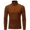 Men's T Shirts Arrival Fashion Men Shirt Slim Fit Tops Male Stretch T-shirt Turtleneck Long Sleeve Tee High Collar Tees