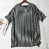 Women's T-Shirt Plus Size 8XL 150kg T Shirt Women Striped Punk T-shirt O-Neck Casual Harajuku Short Sleeve Korean Shirt Camiseta Feminina Top 230317