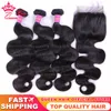 Real Invisible Lace Bundles brésiliens de tissage de cheveux vierges brésiliens non transformés avec fermeture à lacet HD 100% extensions de cheveux humains