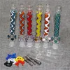 Kit de tuyau de nectar Bongs en verre avec pointe en quartz Titane Nail Pièce en verre Bongs Bubbler Cap Catcher