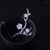 Catene Catena clavicola Collana in argento sterling 925 con fiori di ciliegio Moda Gioielli estivi Ramo Fiori Collane Pendenti per le donne