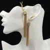 2023-Luxury Chain Stud Earrings Letter Tassel Pendant Studs Jewelry Designer för kvinnor Silver Gold Hoop Earring With Box