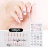 False Nails 1 Set No Glue Medium Length Press On Stick Solid Color Full Cover Wraps Art Decals Salon Supplies Decorations