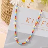 Chains Bohemian Blue White Seed Bead Flower Choker Necklace Statement Short Collar Clavicle Chain For Women Jewelry 2023