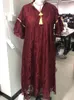 Casual Dresses Toleen Women Plus Size Maxi Stor sommarrosa lyxdesigner Elegant Abayas Long Muslim Evening Party Clothing 230317