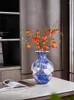 Vazen Chinese Zen Vaas Decoratie Woonkamer Entrance gekleurde glazuur tv -kast en theetafel retro betaalbare luxe bloem
