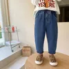 Jeans printemps automne garçons mode dessin animé patch poche jeans style coréen enfants décontracté tout match denim pantalon 230317