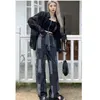 Jeans pour femmes Nouveaux jeans femmes 2022 Jeans de jambe droite femme haute taille streetwear y2k vêtements vintage pantalon féminin coréen mode de denim baggy l230316