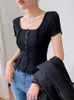 Women's T Shirts Gkfnmt Shirt Summer Short Sleeve Patchwork Women Top White Pink Tshirt Cotton Korean T-shirt Clothes Black Yellow