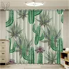 Rideau moderne rideaux occultants pour chambre fenêtre personnalisée salon plantes tropicales feuilles vertes rideaux imprimés Cortinas