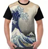 Men's T Shirts the Great Off Kanagawa Graphic T-shirt Men toppar Tee Women Shirt rolig tryck o-hals Kort ärm Tshirts