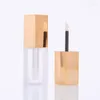 Opslagflessen 10/30/50 stks 5 ml Matte lege lipgloss buis vierkant gouden navulbare plastic vloeistof lippenstiftcontainer