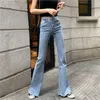 Dżinsowe dżinsy dżinsy huśnia talia rozciągnięta piepki Koreańskie moda szczupłe spodnie niebieskie czarne dżinsowe spodnie s-5xl L230316
