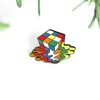 Brooches Melted Magic Cube Enamel Pin Colorful Toy Cartoon Metal Lapel Badges Bag Clothes Accessories Jewelry Gift For Friends