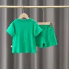 Ensembles de vêtements Vêtements d'été personnalisés pour bébés filles, pull à manches courtes, T-shirts amples, hauts et Shorts, costumes pour enfants, ensembles pour garçons 230317