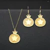 Серьги ожерелья установите Qiamni Fashion Lucky Dollar Sign Money Bag Star Dangle для женщин день рождения