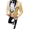 Herrenanzüge, eleganter Herrenanzug, 3-teilig, Hochzeitskleid, Halloween-Kostüm, formell, geschäftlich, sozial, Jacke, Weste, Hose, Ternos für Herren, Blazer-Sets