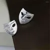 Stud Earrings Creative 925 Sterling Silver Personalized Male And Female Masks For Women Jewelry Accessories