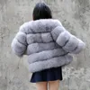 Kurtki damskie CX-G-A-245D moda prawdziwe futrzane ubrania damskie odzież w płaszczach zimowa płaszcz dla kobiet