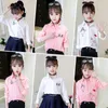 Enfants Chemises Arrivée Filles Chemisier Blanc Automne Mignon Manches Longues Enfants Bande Dessinée Chemises Fille Blouses Chat Adolescent École Vêtements Enfants Tops 230317