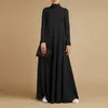 Ubrania etniczne muzułmańskie sukienki Abayas dla kobiet vintage solidne maxi sukienka damska golf sundress swobodne długie rękawe s-5xl 230317