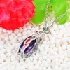 Chains Elegant White Copper Plated Platinum Imitation Natural Amethyst Pendant For Women's Collarbone Chain