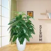 Flores decorativas Simulação artificial de 65 cm Get Rich Tree Bonsai Plantas verdes falsas decoração de plástico em vasos para sala de estar DIY interno DIY