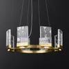 Lâmpadas pendentes Villa duplex lustre de piso simples lâmpada de sala de estar Luz de luxo de luxo personalidade de cobre completa lampe criativo