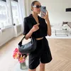 Summer Women Blazer Suit Fashion New in Slim Casual Blazers Sets Female Clothing Solid Color 2 Pieces