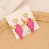 Dangle Earrings Bohemia Colorful Bull Head Cow Resin Pendant Drop Charm Stainless Steel Heart Big Hyperbole Jewelry For Women