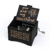 Figurines décoratives Objets Noir You Are My Sunshine Music Box Antique Sculpté En Bois Musical Cadeau De Noël Saint Valentin Anniversaire GiftDecor