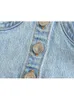 Canotte da donna Camis TRAF Corsetto blu Top Donna con spalle scoperte Denim Crop Top Donna Y2K Backless Sexy Tube Top Donna Party Summer Top Streetwear 230317