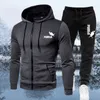 Survêtements pour hommes Printemps Automne Marque Sports Sweat à capuche imprimé Ensembles d'hommes Mâle Luxe Polaire Zip Casual Designer Sportswear Costumes Vêtements 230317