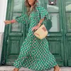 Casual Dresses 2023 Women Boho Dress Beach Floral Print Long Maxi Woman Fashion V Neck Sexy Short Sleeve Party