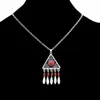 Necklace Earrings Set Bohemian Ethnic African Statement Women Gypsy Red Green Beads Long Tassel Coin Turkish Joyeria