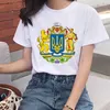 女性のTシャツウクライナ人女性用Tシャツ夏のプレミアム半袖旗クラシックウクライナギフトガールハラジュクラブトップス