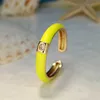 Ringas de banda Ringas de esmalte clássico pingando óleo de abertura ajustável anéis CZ para mulheres Trendy Colorful Zircon Ring Ring Ring Jóias de noivado de casamento G230317