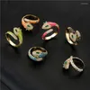 Wedding Rings Latest Ring Designs For Girls Oil Boho Open Women Luxury Gold Color Adjustable Zircon Snake Bone Jewelry