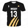 Men's T-Shirts Riman Volleyball Junior Black Wolf 3D Digital Print Sports Short Sleeve Cosplay Animation Peripheral T230317
