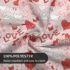 Masa Bezi Sevgililer Masa Dizlotu Yuvarlak Aşk Kalp Sevgililer Günü Kırmızı Gül Kıyafetleri Su Geçirmez Dekorasyon
