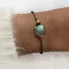 Charm Bracelets Minimalist Classic Natural Labradorite Terahertz Beaded Bracelet Handmade Copper Alloy Beads Mix And Match Adjustable Bangle