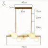 펜던트 램프 현대 조명 고급 샹들리에 파이프 서스펜션 수평 샹들리에 식당 천장 매달려 램프 주방 섬