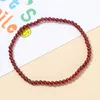 Jakość naturalne wino czerwony granat 3 mm Bracelets Bracelets Kobiety moda Lucky Stone Charm Banles Yoga Meditation Prezent Przyjaźń