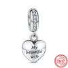 Loose Gemstones 925 Sterling Silver Friend Family Lock Key Flower Dangle Charm Fit Original Bracelet Bangle Women DIY Beads Jewelry