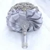 Fiori matrimonio WifeLai-A Sposa damigella d'onore Bouquet di strass Spilla Nastro fatto a mano Festa Decorazione della chiesa Multicolor W300K