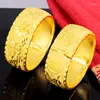 Bangle 999 Yellow Gold Dragon Phoenix Double Happiness Bracelet For Women Brass Bride Wedding Jewelry Bangles Gifts