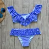 Women's Swimwear 2023 Ruffle Girls Swimsuits Lovely Lace Bikini Set Brazilian Sexy Push Up Swimming Suits Beach Wear