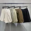 Men's Shorts 2023Spring Summer Loose Pockets High Quality Shorts Man Solid Color Drawstring Elastic Waist Open Folk Cuff Casual Trousers G230316
