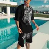 Men's Tracksuits 2023 Summer 3d Animal Print Male Casual Short Clothing Sets T Shirt Shorts Workout Set 2 Pieces